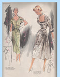 1950s Vintage Modes Royale Sewing Pattern 965 Misses Cocktail Dress Size 30 Bust