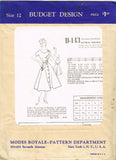 1950s Rare Uncut Vintage Modes Royale Sewing Pattern D-143 Misses Coat Dress 30B
