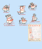 1930s Vintage Monarch Embroidery Transfer M205 Uncut DOW Dutch Tea Towels ORIG