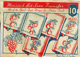1930s Vintage Monarch Embroidery Transfer M233 Uncut X-Stitch Fruit Tea Towels