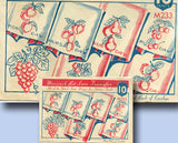 1930s Vintage Monarch Embroidery Transfer M233 Uncut X-Stitch Fruit Tea Towels
