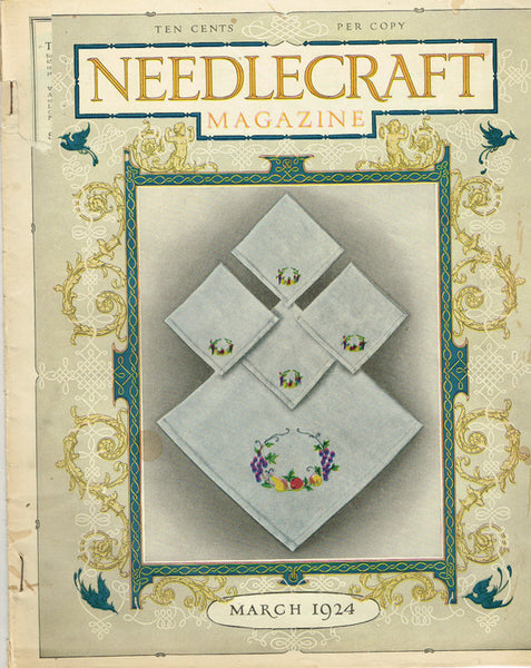 1920s Vintage Needlecraft Magazine March 1924 42 Pages Antique Craft Projects - Vintage4me2