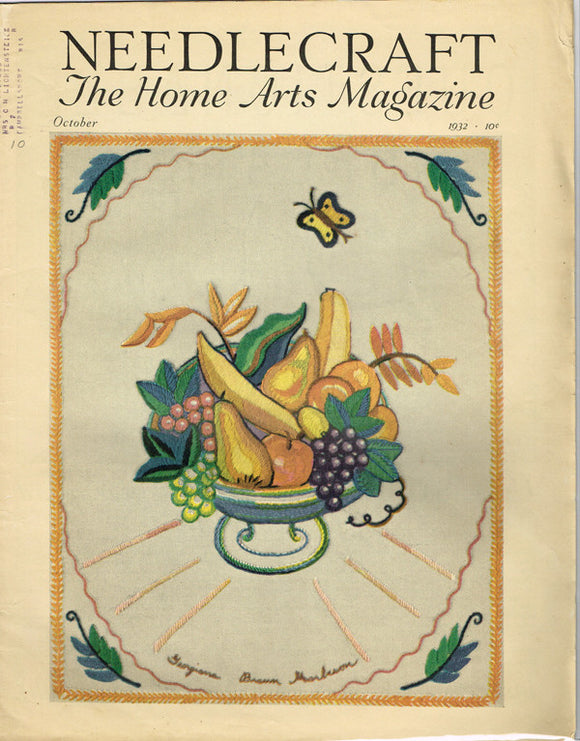 1930s Vintage Needlecraft Magazine October 1932 34 Pages Antique Craft Projects - Vintage4me2