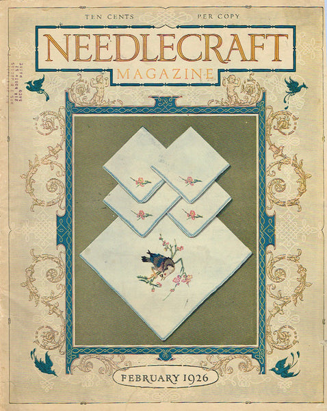 1920s Vintage Needlecraft Magazine February 1926 50 Pages Antique Craft Projects - Vintage4me2