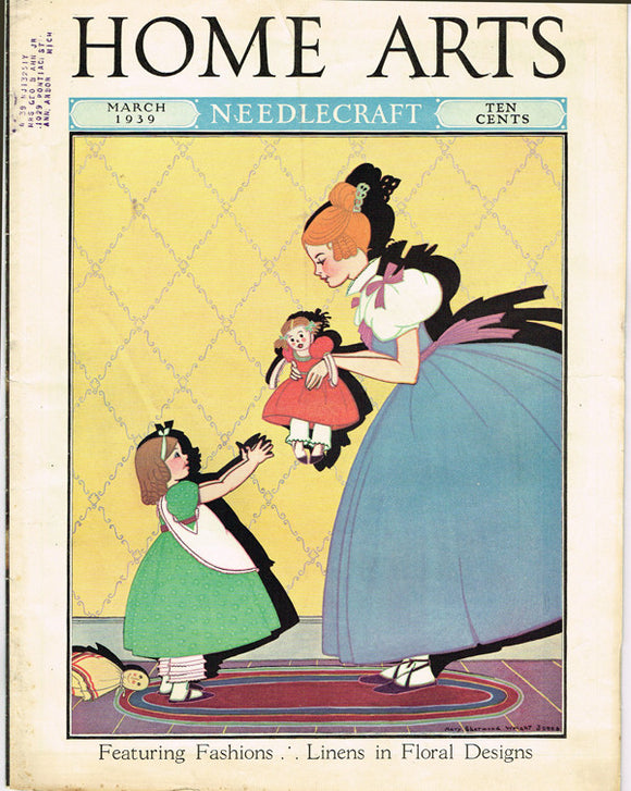 1930s Vintage Needlecraft Home Arts Magazine March 1939 22 Pages Craft Projects - Vintage4me2