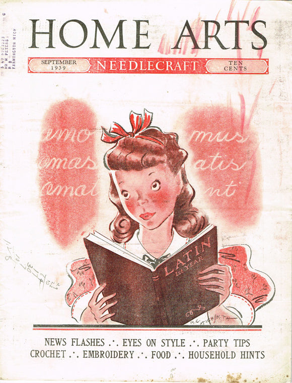 1930s Vintage Needlecraft Home Arts Magazine September 1939 18 pgs Craft Project - Vintage4me2
