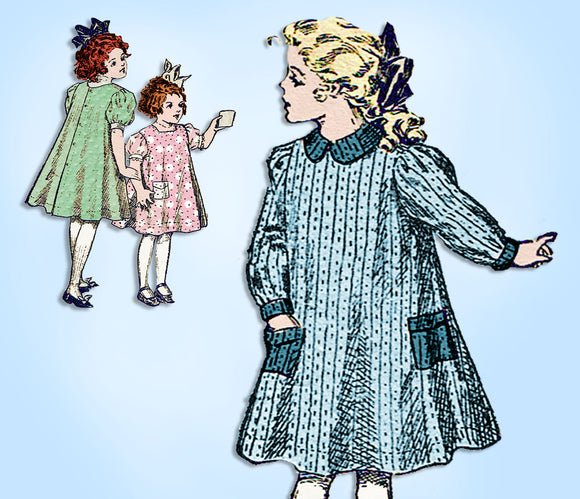 New Idea 4992: Antique Sewing Pattern Girls Sack Apron Classic Original From 1907 vintage4me2