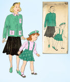 1940s Vintage New York Sewing Pattern 1004 Uncut Little Girls Skirt & Jacket 14