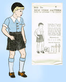 1930s Vintage New York Sewing Pattern 1013 Uncut Toddler Boy's Suit Size 6