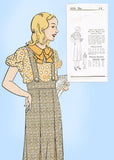1930s Vintage New York Sewing Pattern 1019 Uncut Girls Suspender Suit Sz 14