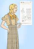 1930s Vintage New York Sewing Pattern 1019 Uncut Girls Suspender Suit Sz 8