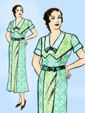 New York 102: 1930s Uncut Womens Plus Size Dress 42 Bust Vintage Sewing Pattern