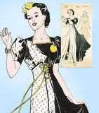 1930s Vintage New York Sewing Pattern 1037 Uncut Gorgeous Evening Gown Sz 34 B