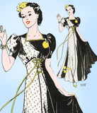1930s Vintage New York Sewing Pattern 1037 Uncut Gorgeous Evening Gown Sz 34 B