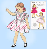 1940s Original Vintage New York Pattern 1054 Uncut Toddler Girls Dress Size 4