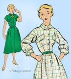 New York 1056: 1950s Uncut Misses Street Dress Sz 31 B Vintage Sewing Pattern