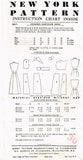 1950s Vintage New York Sewing Pattern 1057 Misses Shirtwaist Sun Dress Size 32 B