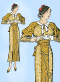 New York 1079: 1930s Uncut Misses Street Dress Sz 32 Bust Vintage Sewing Pattern