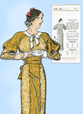 New York 1079: 1930s Uncut Misses Street Dress Sz 32 Bust Vintage Sewing Pattern