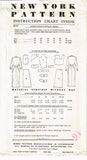1940s Vintage New York Sewing Pattern 1079 Uncut Misses Double Peplum Dress 32 B