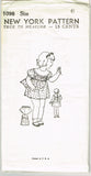 1930s Vintage New York Sewing Pattern 1098 Cute Uncut Toddler Girls Dress Size 6