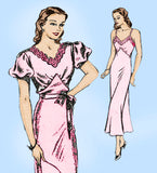 New York 110: 1930s Uncut Misses Slip & Nightgown Sz 36 B Vintage Sewing Pattern