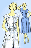 1950s Vintage New York Sewing Pattern 1105 Uncut Misses House Dress Size 14 32B