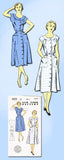1950s Vintage New York Sewing Pattern 1105 Uncut Misses House Dress Size 14 32B