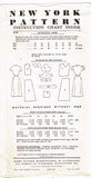 1950s Vintage New York Sewing Pattern 1110 Uncut Misses Shirtwaist Dress Sz 32 B