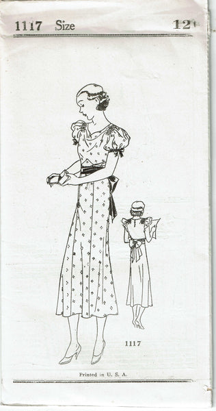 New York 1117: 1930s Youthful Misses Graduation Dress 30B Vintage Sewing Pattern