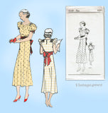 New York 1117: 1930s Youthful Misses Graduation Dress 30B Vintage Sewing Pattern
