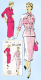 1940s Vintage New York Sewing Pattern 1130 Uncut Misses Two Piece Dress Sz 30 B