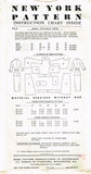 1940s Vintage New York Sewing Pattern 1130 Uncut Misses Two Piece Dress Sz 30 B