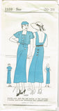 New York 1132: 1930s Uncut Misses Sun Back Dress Sz 38 B Vintage Sewing Pattern