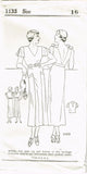 New York 1133: 1930s Uncut Dress w Plunging Back Sz 34 B Vintage Sewing Pattern