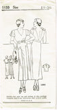 New York 1133: 1930s Uncut Dress w Plunging Back Sz 36 B Vintage Sewing Pattern