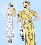New York 1133: 1930s Uncut Dress w Plunging Back Sz 34 B Vintage Sewing Pattern