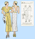 New York 1133: 1930s Uncut Dress w Plunging Back Sz 36 B Vintage Sewing Pattern