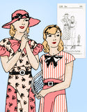 1930s Vintage New York Sewing Pattern 1134 Pretty Uncut Girls Dress Size 10