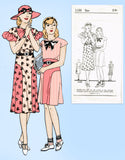 1930s Vintage New York Sewing Pattern 1134 Pretty Uncut Girls Dress Size 10