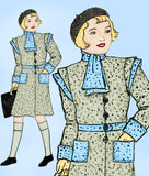 1930s Vintage New York Sewing Pattern 1162 Uncut Little Girls Coat