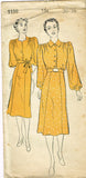 1930s Original Vintage New York Pattern 1198 Uncut Misses Feminine Dress Sz 38 B