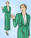 New York 1226: 1930s Uncut Women's Street Dress Size 36 B Vintage Sewing Pattern