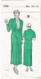 New York 1226: 1930s Uncut Women's Street Dress Size 36 B Vintage Sewing Pattern