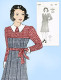 1930s Vintage New York Sewing Pattern 1239 Uncut Girls Pleated Dress Size 10
