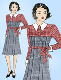 1930s Vintage New York Sewing Pattern 1239 Uncut Girls Pleated Dress Size 10