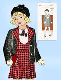 1930s Vintage New York Sewing Pattern 1241 Uncut Toddler Girls Jumper Suit Sz 6