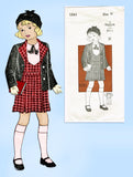 1930s Vintage New York Sewing Pattern 1241 Uncut Toddler Girls Jumper Suit Sz 6