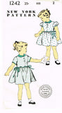 New York 1242: 1950s Toddler Girls Scalloped Dress Sz 2 Vintage Sewing Pattern -Vintage4me2