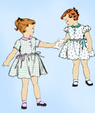 New York 1242: 1950s Toddler Girls Scalloped Dress Sz 2 Vintage Sewing Pattern -Vintage4me2
